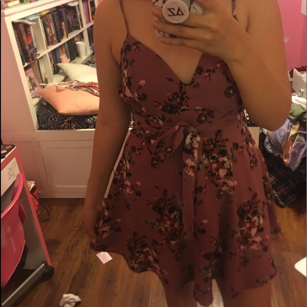 Mauve pink floral dress